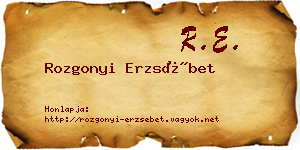 Rozgonyi Erzsébet névjegykártya
